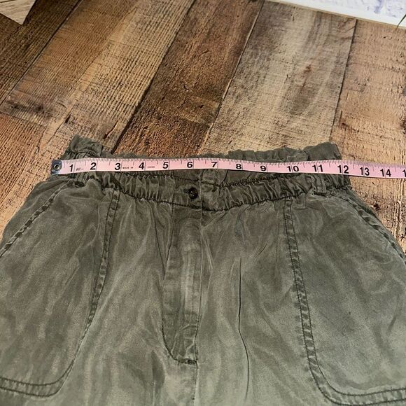 Abercrombie & fitch green high waisted paper bag baggy green pants - Picture 5 of 9